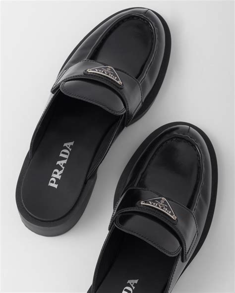 prada 65 leather mules|Prada leather slippers sale.